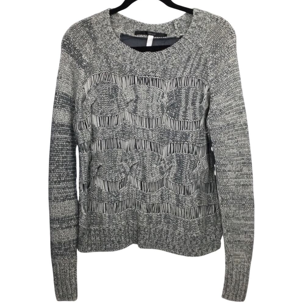 Kensie Marled Grunge Whimsigoth Open Knit Sheer Back Textured Sweaters M